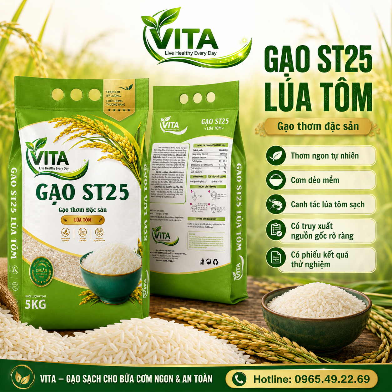 Gạo ST25 Lúa Tôm VITA